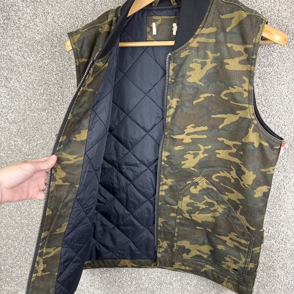 Taylor Stitch Men's 40 Workhorse Full‎ Zip Vest Camo Boss Duck Quilt Lined NEW - Picture 7 of 9